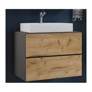 VCM my bath Badmöbel-Set 2-teilig Lendas S 915287 honig-eiche, anthrazit 81,0 x 46,0 x 69,0 cm