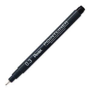 Pentel Pointliner Fineliner schwarz 0,3 mm, 1 St.