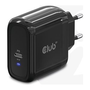 Club3D Ladegerät 1xUSB Typ C PD 65W, GaN retail