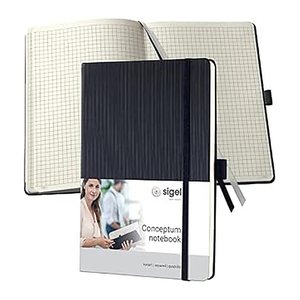 SIGEL Notizbuch Conceptum® ca. DIN A5 kariert, schwarz Hardcover 194 Seiten, 1 St.