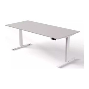 Kerkmann Move 3 elektrisch höhenverstellbarer Schreibtisch lichtgrau rechteckig, T-Fuß-Gestell weiß 180,0 x 80,0 cm