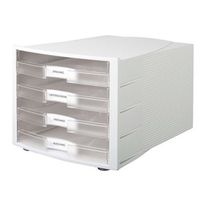 HAN Schubladenbox Impuls  transparent 1013-63D, DIN A4 mit 4 Schubladen, 1 St.