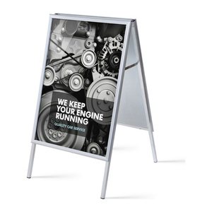 Showdown® Displays Kundenstopper silber DIN B1 2 Fächer 92,5 x 74,5 x 138,0 cm, 1 St.