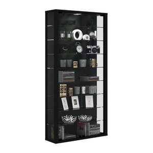 VCM my home Vitrosa Maxi Vitrine schwarz 8 Fachböden mit Beleuchtung