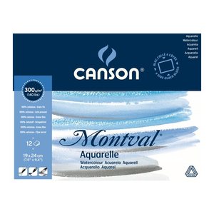 canson Aquarellblock Montval 30,0 x 40,0 cm 300 g/qm, 12 Blatt, 1 Block