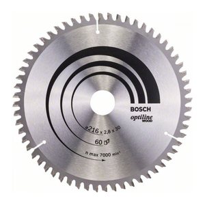 BOSCH Optiline Wood Kreissägeblatt 216,0 mm, 60 Zähne, 1 St.
