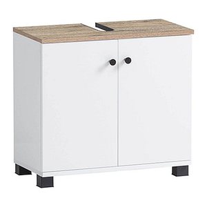 MÖBELPARTNER Waschbeckenunterschrank Lugo 157427 weiß, wildeiche 59,8 x 32,6 x 62,4 cm