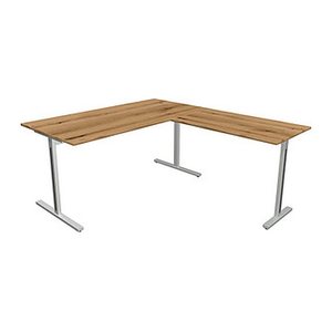 Kerkmann Form 1 Schreibtisch eiche rechteckig, T-Fuß-Gestell silber 160,0 x 80,0 cm
