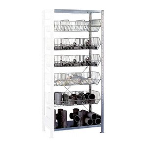 SCHULTE Anbauregal 13675 silber, verzinkt 100,0 x 50,0 x 230,0 cm