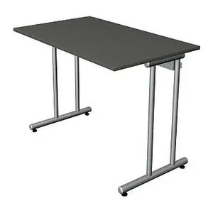 Kerkmann Smart office Schreibtisch anthrazit rechteckig, C-Fuß-Gestell silber 100,0 x 60,0 cm