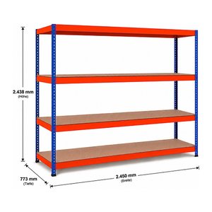 SCHULTE Schwerlast-Weitspannregal 18297-N blau 245,0 x 77,3 x 243,8 cm