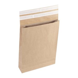 flexiPAK Faltentaschen classic Doppelfixverschluss ca. DIN B4 ohne Fenster braun mit 7,0 cm Falte, 300 St.