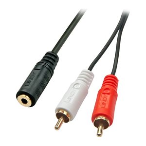LINDY Audiokabel Stereo 3.5mm/2xRCA F/M 0.25m