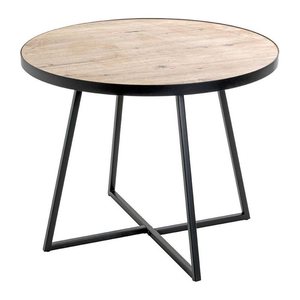 HAKU Möbel Beistelltisch rund MDF-Platte bergen-eiche 60,0 x 60,0 x 48,0 cm, 1 St.
