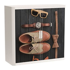 PAPERFLOW easyOffice Classic Chic Rollladenschrank 61456 2 Fachböden 110,0 x 41,5 x 104,0 cm
