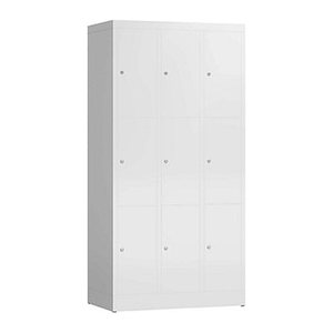 ClassiX Schließfachschrank signalweiß X-520337, 9 Schließfächer 87,0 x 50,0 x 180,0 cm