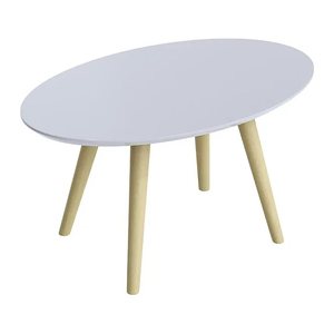 meet powered by PAPERFLOW SCANDI Beistelltisch oval MDF-Platte weiß 65,0 x 40,0 x 35,0 cm, 1 St.