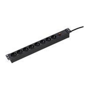 as-Schwabe 19 Zoll RACK 8-fach Steckdosenleiste für Serverschrank 3,0 m schwarz