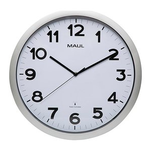 MAUL Funkwanduhr MAULstep weiß silber Kunststoff, Ø 40,0 cm