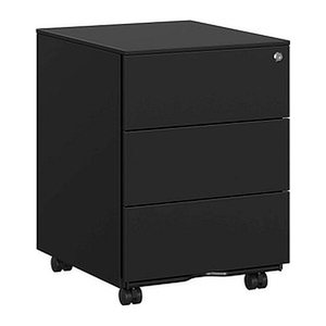 SONGMICS Rollcontainer schwarz 3 Auszüge 39,0 x 45,0 x 55,0 cm