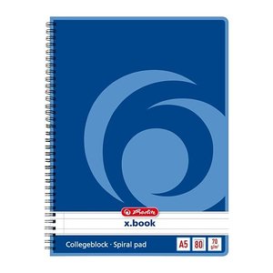 herlitz Collegeblock x.book liniert DIN A5 ohne Rand, 1 Block