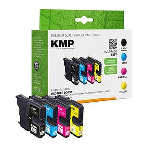 KMP B65V schwarz, cyan, magenta, gelb Druckerpatronen kompatibel zu brother LC985VALBP , 4er-Set