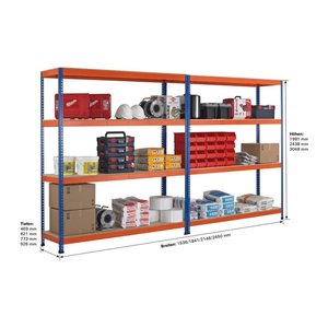 SCHULTE Schwerlast-Weitspannregal 18278-N blau 245,0 x 92,6 x 198,1 cm