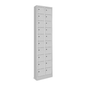 Stahl-Wertfachschrank – 20 Fächer – Lichtgrau