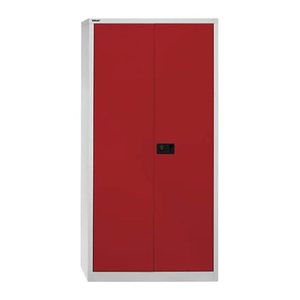 BISLEY Stahlschrank HC782S4G506 lichtgrau, kardinalrot 4 Fachböden 91,4 x 50,0 x 195,0 cm, aufgebaut, 1 St.