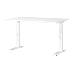 GERMANIA DOWNEY höhenverstellbarer Schreibtisch weiß rechteckig, C-Fuß-Gestell weiß 120,0 x 80,0 cm