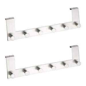 WENKO Türgarderoben Celano mit 2x 6 Haken silber, 2 St.