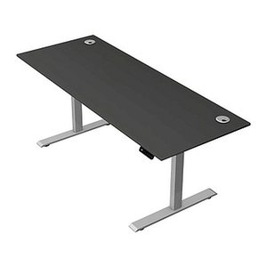 Kerkmann Move 2 Plus elektrisch höhenverstellbarer Schreibtisch anthrazit rechteckig, T-Fuß-Gestell silber 200,0 x 80,0 cm