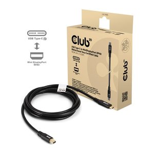 Club3D Kabel USB Typ C <-> MiniDP 2.1 2m 8K30Hz St/St retail