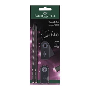 FABER-CASTELL Midnight rose Bleistift-Set B schwarz/rose, 1 Set