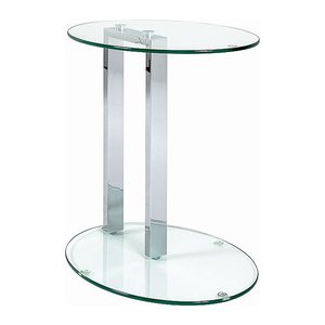 HAKU Möbel Beistelltisch oval Glas transparent 45,0 x 35,0 x 50,0 cm, 1 St.