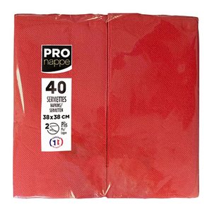 PROnappe Servietten rot 2-lagig 38,0 x 38,0 cm, 40 St.
