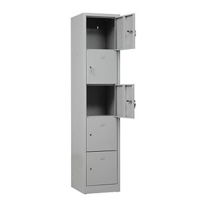 Gürkan Schließfachschrank lichtgrau 110009, 5 Schließfächer 41,0 x 45,0 x 190,0 cm