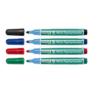STANGER FM335 Flipchart-Marker farbsortiert 1,0 - 3,0 mm, 4 St.