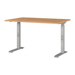 GERMANIA DOWNEY höhenverstellbarer Schreibtisch grandson-eiche rechteckig, C-Fuß-Gestell silber 120,0 x 80,0 cm