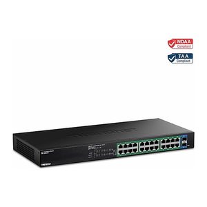 TRENDnet Switch 26-Port Gbit PoE+ EdgeSmart 2xSFP 19"