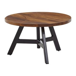 WOHNLING Couchtisch rund Massivholz sheesham 60,0 x 60,0 x 35,0 cm, 1 St.