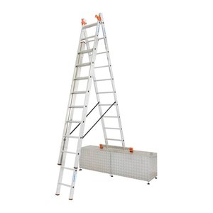 KRAUSE Vielzweckleiter MONTO Tribilo silber 3x 10 Sprossen, H: 300,0 cm