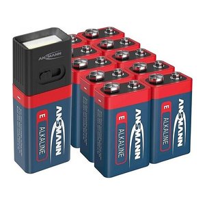 ANSMANN Batterien-Set Alkali-Mangan E-Block 9,0 V, 11 St.
