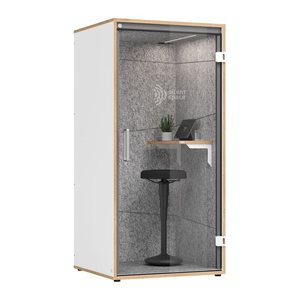 HAMMERBACHER SilentSpace Telefonbox grau 1 Fachboden mit Beleuchtung