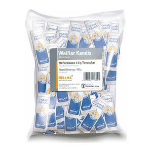 HELLMA  Weißer Kandis Zuckersticks, 80x 6,0 g