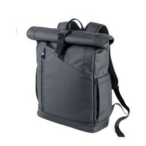 TROIKA Roll Top Rucksack TROIKA BLACK ROLL TOP