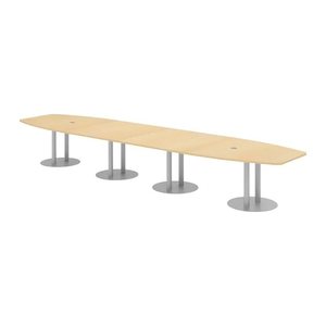 HAMMERBACHER Konferenztisch KT52S ahorn Tonnenform, Rundrohr silber, 520,0 x 85,0 - 130,0 x 74,0 cm