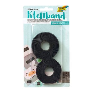 folia Klettband schwarz, 2 Rollen