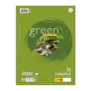 Ursus® Collegeblock green Lineatur 25 liniert DIN A4 Außenrand, 1 Block