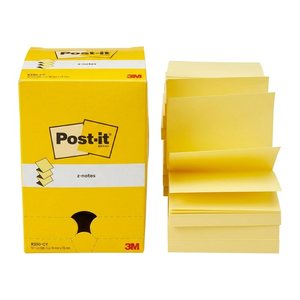 Post-it® Z-Notes Haftnotizen R330 gelb, 12 Blöcke
